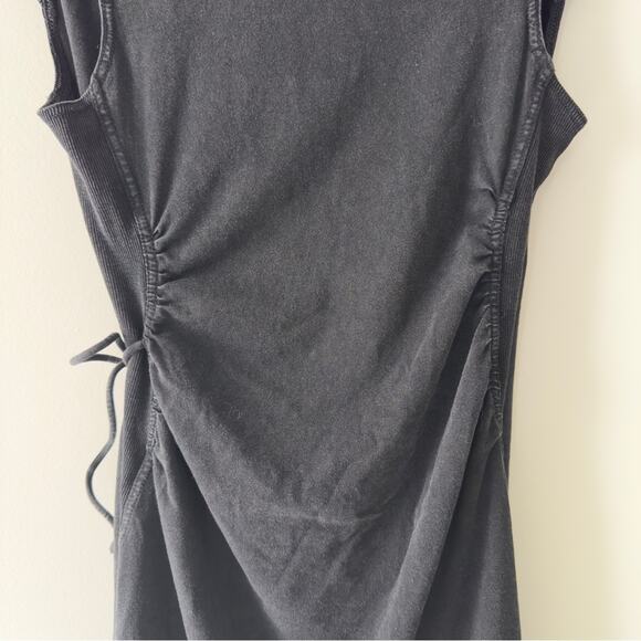 Daily Practice by Anthropologie Montauk V-Neck Dress Black Wrap Mini Cotton Tie - Picture 8 of 15